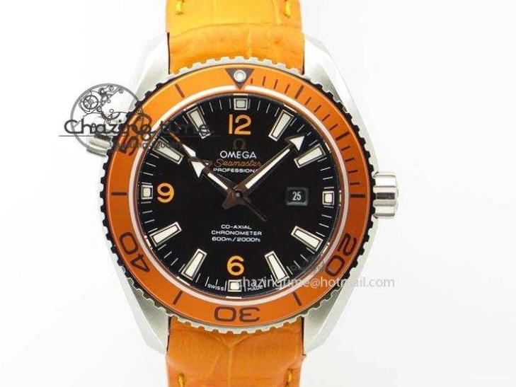 0319 Unisex Planet Ocean Master Chrono 45mm SS OM 1:1 Best Edition Black Dial On Black Rubber Strap A 8171